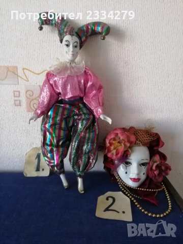 Стари порцеланови венециански и немски кукли,клоуни и Арлекин. , снимка 5 - Колекции - 52431369