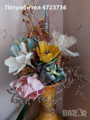 Ръчно изработени цветя за украса от естествени материали