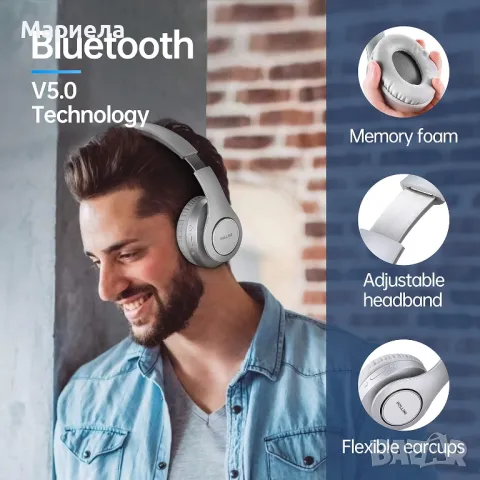 Pollini Безжични Bluetooth слушалки / Сгъваеми Bluetooth Слушелки / 40Часа Време За Слушане, снимка 6 - Bluetooth слушалки - 49369716