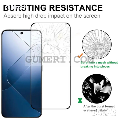 Стъклен Протектор за Целия Екран Full Glue за Xiaomi 14, снимка 4 - Фолия, протектори - 44937003