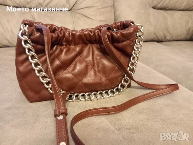 Нова елегантна малка кафява дамска чанта