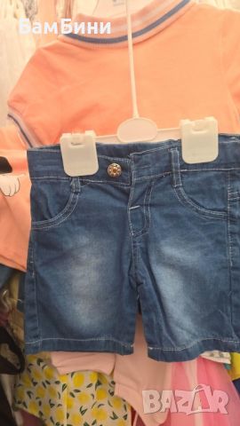 Комплект тениска тип “Lacoste” с къси дънкови панталонки. , снимка 2 - Детски комплекти - 46425894