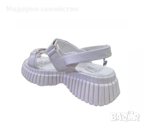 Дамски летни сандали в бяло велкро каишки Weide, снимка 2 - Сандали - 46200420