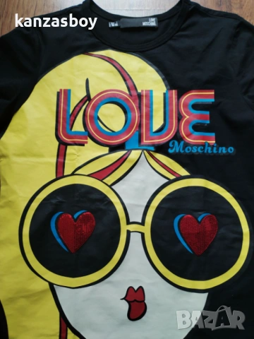 Love Moschino - страхотна дамска тениска КАТО НОВА Л, снимка 7 - Тениски - 53910687