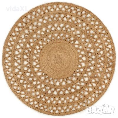 vidaXL Ръчно плетен килим, юта, 120 см, кръгъл.SKU:344958, снимка 1 - Килими - 45493053