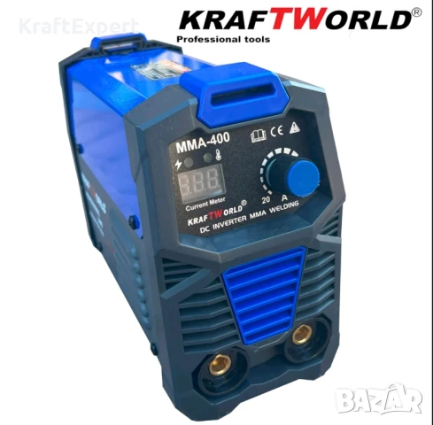 Инверторен Електрожен 400А KraftWorld + Соларна Маска – с Дисплей, Куфар, Кабели, Маска, Чукче, снимка 5 - Други инструменти - 50575979