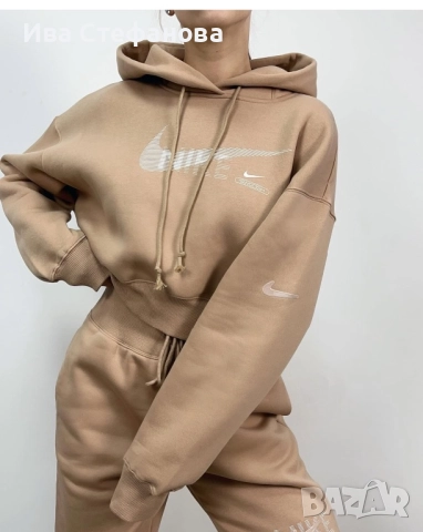 Уникално 100 % оригинал марково бежово худи качулка Nike nike Найк , снимка 9 - Спортни екипи - 52842124