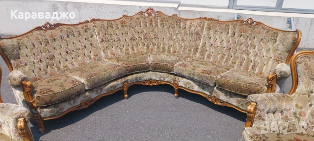 Голяма Холна Гарнитура Рококо, снимка 16 - Дивани и мека мебел - 50720610