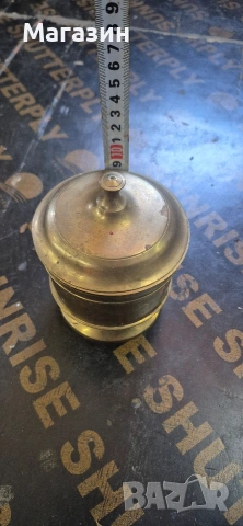 Захарница от месинг, снимка 4 - Антикварни и старинни предмети - 54121634
