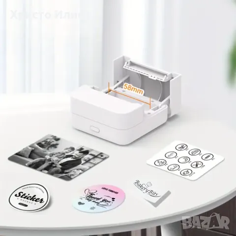 Принтер за етикети бележки Термопринтер Мини принтер без мастило, снимка 8 - Принтери, копири, скенери - 50268412