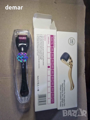 Дерма ролер, 0.5 мм, 540 титаниеви микро иглички за мъже и жени, пакет от 2 златисто/черно, снимка 10 - Други - 53177403