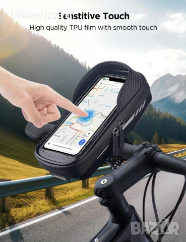 LEMEGO Водоустойчива стойка за телефон за велосипед, въртяща се на 360° за смартфони 4.7-7 инча НОВА, снимка 2 - Аксесоари за велосипеди - 54033780