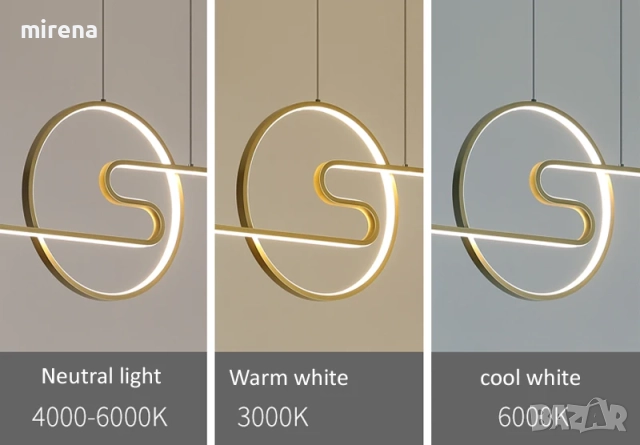 Модерни ЛЕД LED висящи осветителни тела, полилей, дистанционно 218, снимка 6 - Полилеи - 51537617