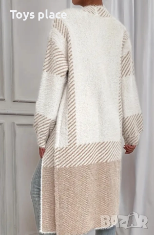 XL Нова модерна пухкава дълга жилетка , снимка 3 - Жилетки - 52500205