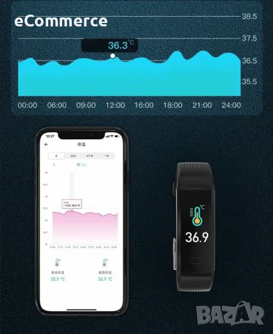 Runmifit S5 смарт гривна за активно спортуване измерва различни индикации SMW48, снимка 13 - Смарт гривни - 48825589