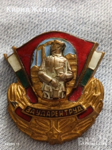 Нагръден знак За Ударен труд с емайл медал за КОЛЕКЦИОНЕРИ 28667