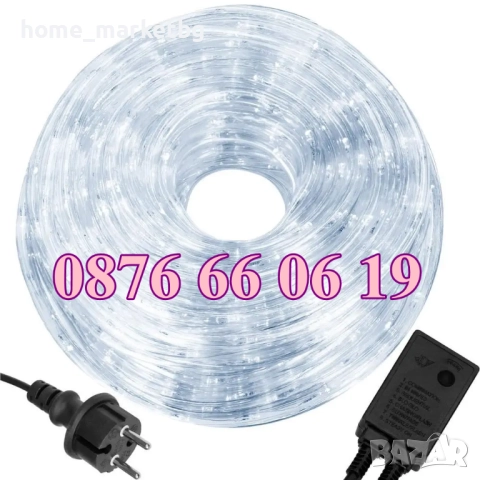 Бял светещ коледен маркуч 20 м + контролер, бяла светлина, снимка 3 - Декорация за дома - 52426414