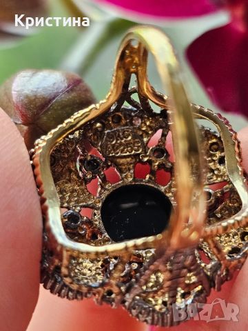 Красив пръстен от злато и сребро с Диаманти, снимка 2 - Пръстени - 45699492