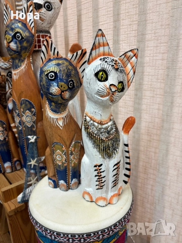 Котки от дърво 50см, 40см, 30см , снимка 14 - Статуетки - 28277352