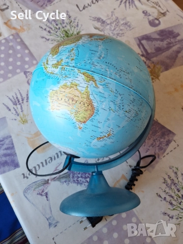 ✅ЛАМПА ГЛОБУС - КАРТА НА СВЕТА❗, снимка 3 - Настолни лампи - 51603162