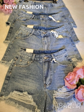 Разпродажба ✨ Дънкови Панталонки с Камъни ✨, снимка 3 - Къси панталони и бермуди - 51836623