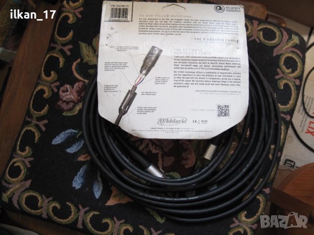 Микрофонен кабел Високопроизводителен D'Addario Planet Waves PW M 25 7,5 m Внос от Америка НОВО!, снимка 6 - Микрофони - 51639778