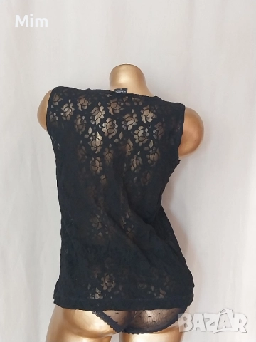 М Еластичен прозрачен, дантелен потник , снимка 2 - Потници - 51611587