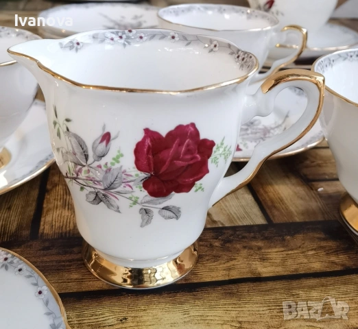 Сервиз за чай от английски костен порцелан , снимка 6 - Сервизи - 53251859