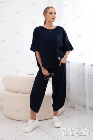 Дамски памучен комплект блуза + панталон, 3цвята , снимка 12 - Комплекти - 45669920