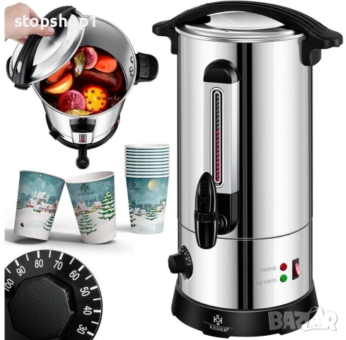 Автомат за топли напитки и греяно вино, кана за греяно вино, 10-литров кан за консервиране от неръжд