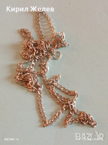 Сребърен синджир тип ПАНЦЕР фин нежен перфектно състояние 52440, снимка 6 - Колиета, медальони, синджири - 52844385