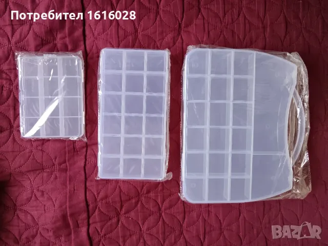 кутии органайзери за диамантени камъчета, мъниста, ластиците, болчета, гайки. , снимка 2 - Кутии за съхранение - 49734144