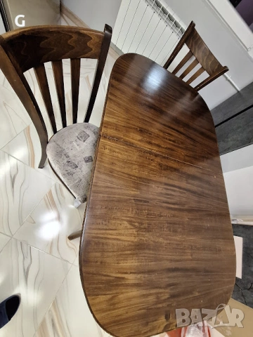 Комплект кухненска, трапезна маса, разтегателна с 4 стола., снимка 2 - Маси - 53332681