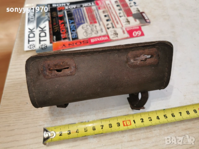 СТАРА КОЖЕНА ЧАНТА ЗА КОЛЕЛО-АНТИКА 1401261601, снимка 6 - Антикварни и старинни предмети - 53097870