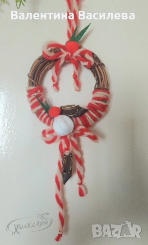 Ръчно изработени венци и магнити за 1 март, снимка 3 - Декорация за дома - 53461332