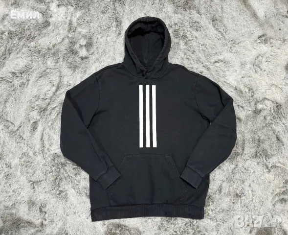 Мъжки суитшърт Adidas Heavy Terry Hoodie Black, Размер L, снимка 2 - Суичъри - 47163144