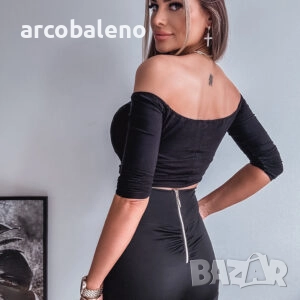 Дамски черен клин с цип , снимка 7 - Клинове - 51933194