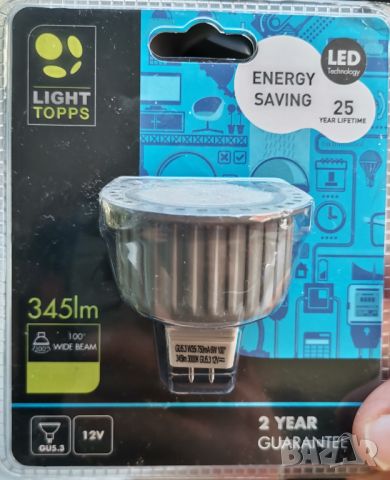 Light Topps Рефлекторна LED лампа/луничка 6W 345lm GU5.3 12V 3000К, снимка 1 - Лед осветление - 46634629