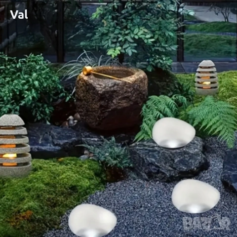 Led соларна лампа Stone - красив дизайн и естествен вид, снимка 4 - Лед осветление - 53918145