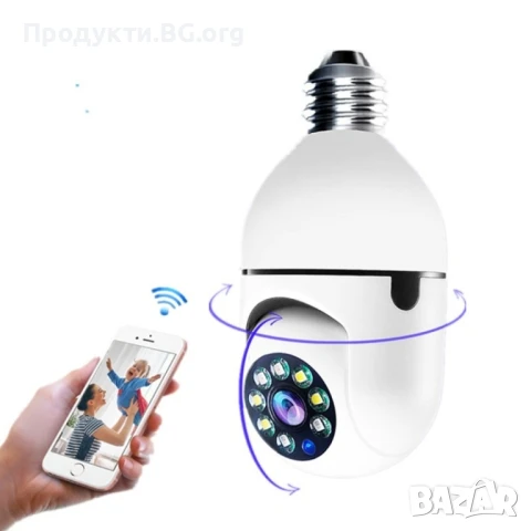 Куполна камера тип крушка 2MP Full HD 360°, снимка 5 - HD камери - 51373598