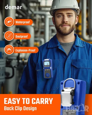 Преносим детектор за въглероден окис TopTes Guard-533, визуални, звукови и вибрационни аларми, снимка 4 - Други стоки за дома - 49334486