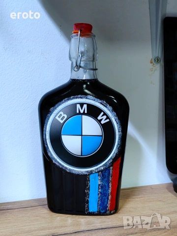 ТОП Подарък за фен на марката BMW – бутилка + чаши +пепелник, снимка 2 - Фен артикули - 54256036