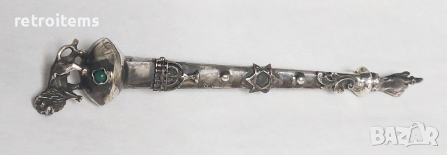 Царска Русия.Юдейски сребърен показалец за четене на Тора, снимка 4 - Антикварни и старинни предмети - 49618762