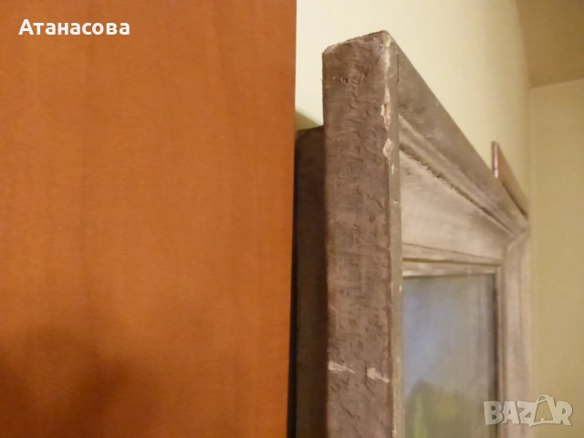 Стара дървена рамка за картина със стъкло 1940 г, снимка 7 - Антикварни и старинни предмети - 53652052