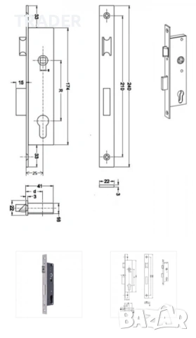Брава за алуминиева дограма и розетка за ключалка за алуминиева дограма секретен патрон, снимка 3 - Други инструменти - 41187364