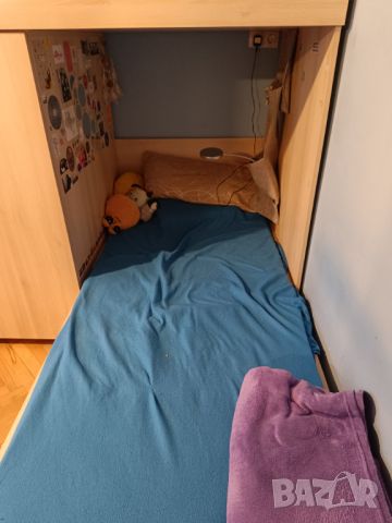 Двуетажно легло с гардероб, снимка 3 - Мебели за детската стая - 46462744