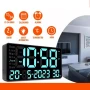 🕒Стенен часовник светещ, голям Digital One SP01116 jh2204 с вграден термометър, 220v ⏰, снимка 2