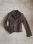 Дамско кафяво кожено яке. Винтидж , снимка 2