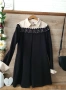 Елегантна рокля с дантела и джобове черно и бежово , снимка 6
