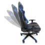 Геймърски стол за релакс с масаж и подложка за крака – син, снимка 4